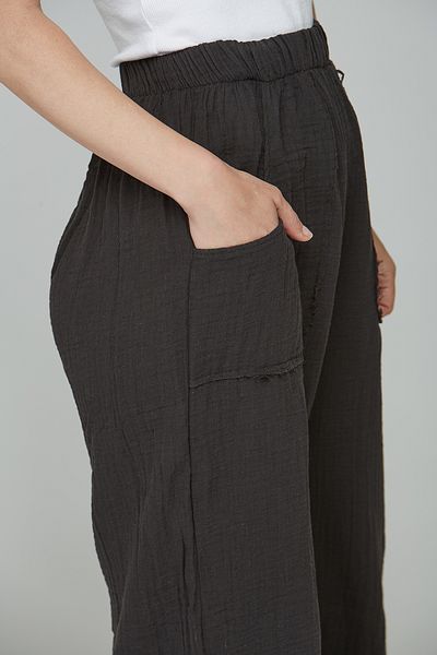 estewoman 100% Cotton Muslin Trousers - Pocket Detail