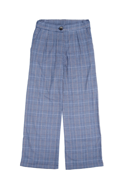 Ozmoz Blue Plaid Girl's Woven Trousers - Spring