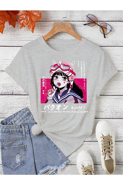 aynewmoda Oversize Printed T-shirt