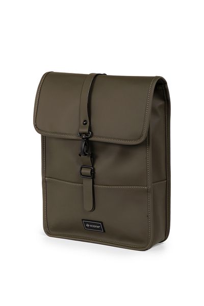 ICONE BAG Σακίδιο πλάτης Icone Matte με κλείσιμο με γάντζο από συνθετικό δέρμα χακί