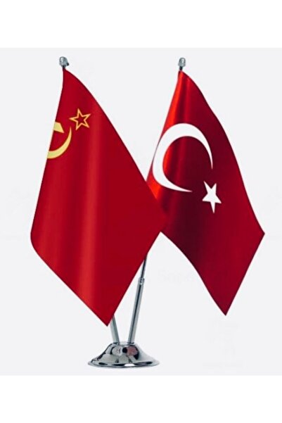Özel Flama Bayrak Sovyetler birliği ve Türk bayrağı 2li set
