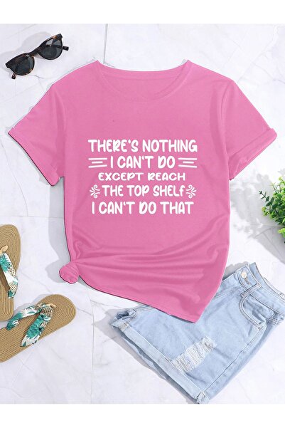LAND MODA Oversized t-shirt with "There's Nothing I Can't Do" Printed