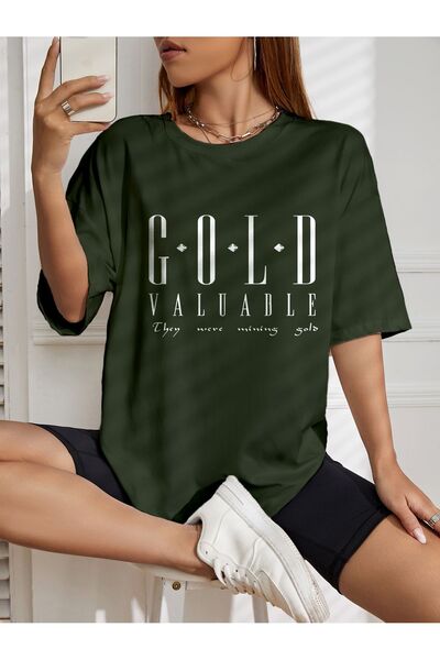 LOTS MODA T-shirt G-O-L-D VALUABLE Oversize - Τυπωμένο