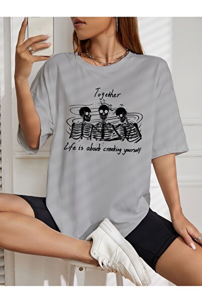 LAND MODA Μπλουζάκι Oversize Printed - Together