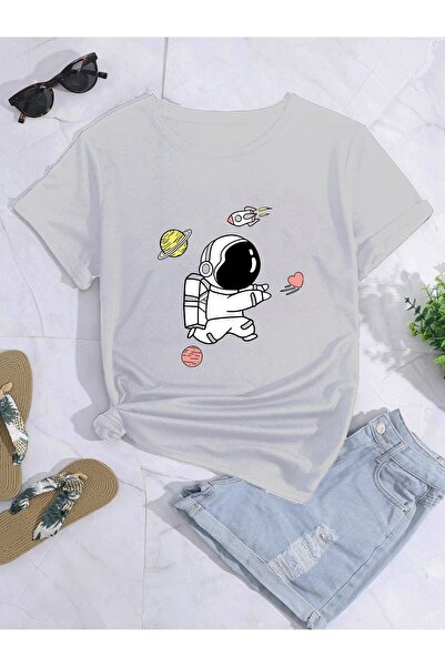 LOTS MODA Μπλουζάκι με στάμπα Astronaut Oversize