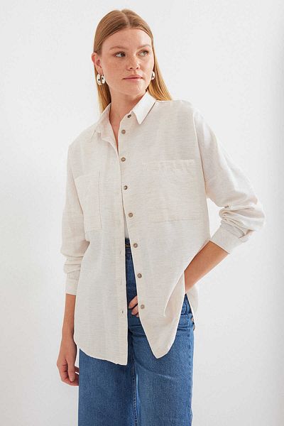 Nisa Luxury Boutique Cămașă oversize din in