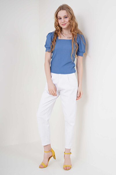 Nisa Luxury Boutique Πλεκτή μπλούζα με τετράγωνο λαιμό