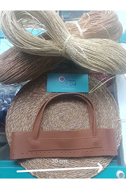 Yüncü Dede Örgü Kağıt ip Çanta Üst Yandan Tutmalı Model Seti Suni Deri  Zara Modeli