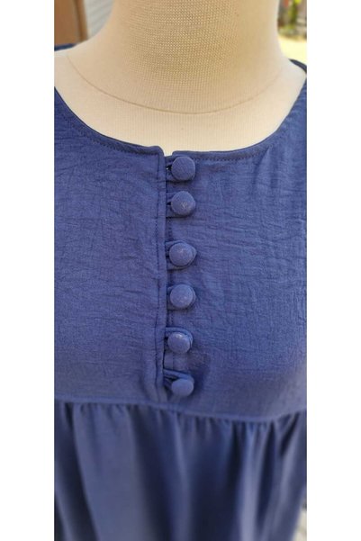 SAYUKER SHOP Ayrobin Fabric Dark Blue Summer Dress That Doesn't Show Inside - Hijab with Tile Tile Robe