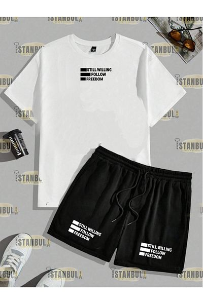 aynewmoda STILL WILLING Printed COPY T-shirt and Shorts Tracksuit Set