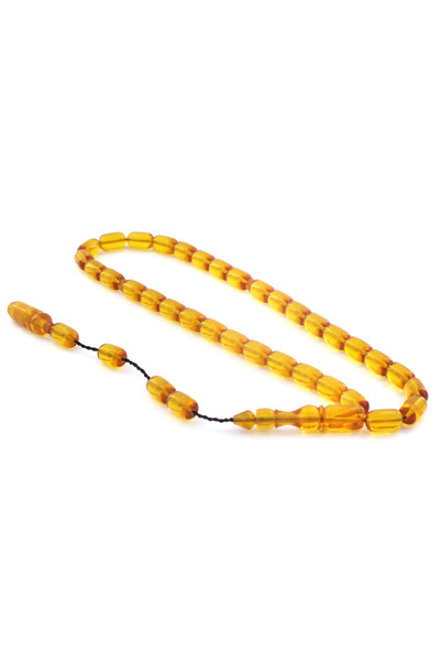 FerizZ Жълти огненни кехлибарени молитвени броеници - капсулен разрез T-174