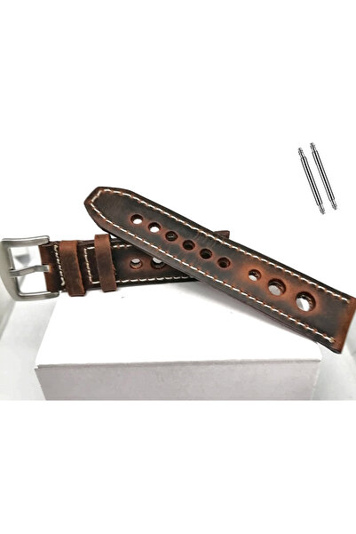 FADO ساعة متوافقة مع تيسو فوسيل باناراي كريز 24 ملم من الجلد الطبيعي البني