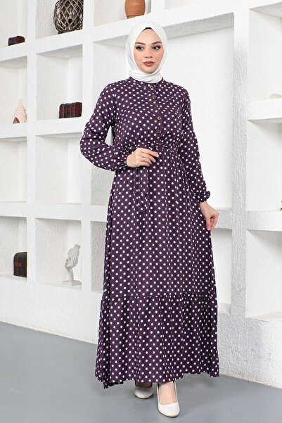SGS Viscose Polka Dot Patterned Dress - LILA