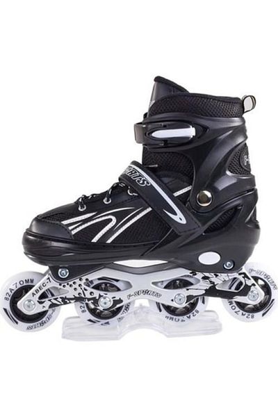 alpmodel Lighted Adjustable Silicone Wheel Metal Body Roller Skates with Bag