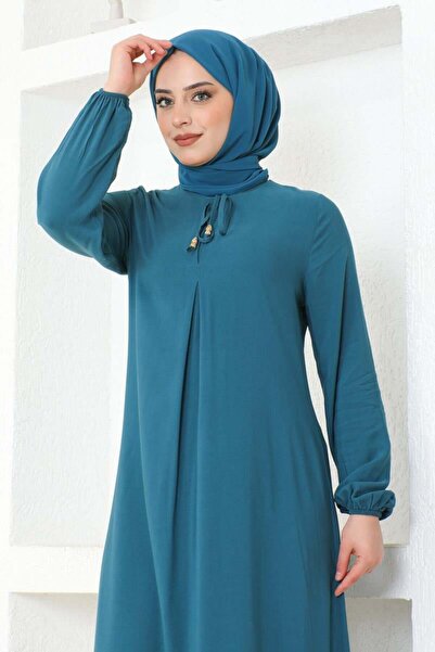 SGS O rochie din viscoză plisată PETROLE