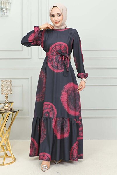 SGS Φόρεμα με σχέδιο αερομπίν σε μπορντό χρώμα