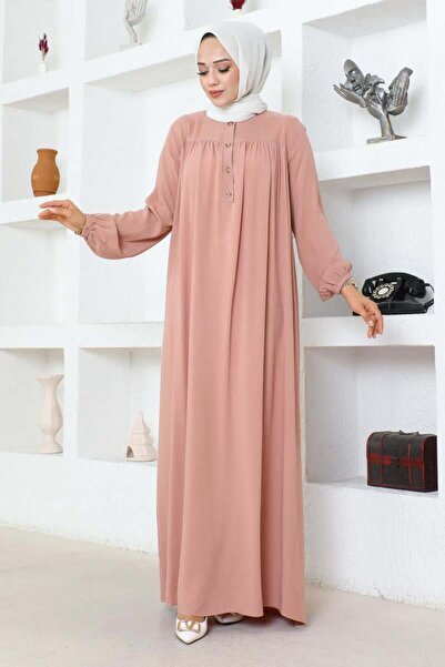 SGS PUDRA Viscose Dress - Half Buttoned