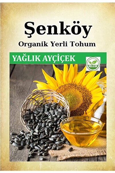 Şenköy Yerli Kara Ayçiçek Tohumu Doğal Ata Yağlık Ayçiçek Tohumu Pakette 25 G...