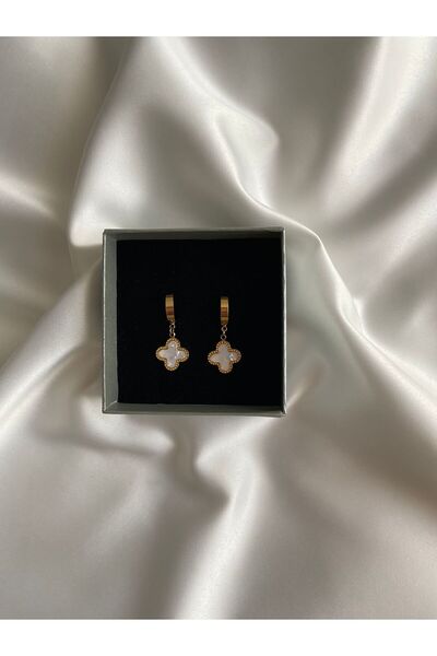 Harikaa takı White Clip Steel Earrings
