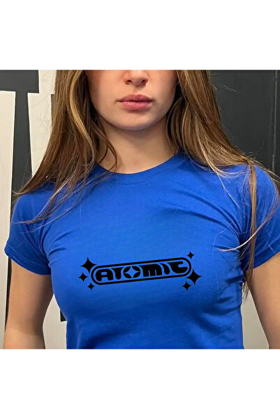 Violon Γυναικείο Crop Body T-Shirt σε μπλε αρωματικό μοντέλο