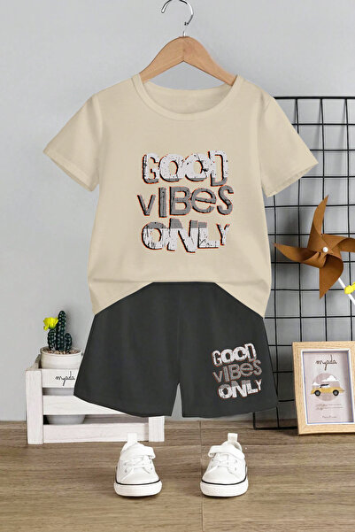 MYADA Dobri osećaji samo Štampano dečiji set - okrugla kragna , elastične šor...