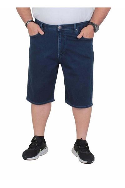 Starbattal Large Size Lycra Denim Capri - Five Pockets, NAVY BLUE 11911