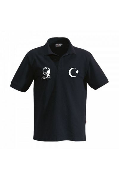 Teknik Μπλουζάκι με γιακά πόλο ATATÜRK - Μισοφέγγαρο με στάμπα