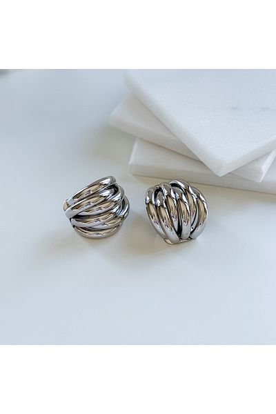 CHARMLUCKY Steel 6 Rows Bombel Earring