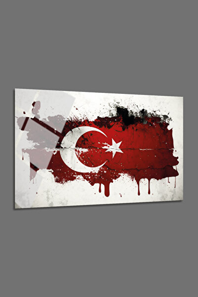 BV DEKOR ΤΟΥΡΚΙΚΗ ΣΗΜΑΙΑ ΓΥΑΛΙΝΗ ΔΙΑΚΟΣΜΗΤΙΚΗ ΠΙΝΑΚΙΔΑ - ΑΣΤΕΡΙ ΤΟΥΡΚΙΑΣ - ΔΙ...