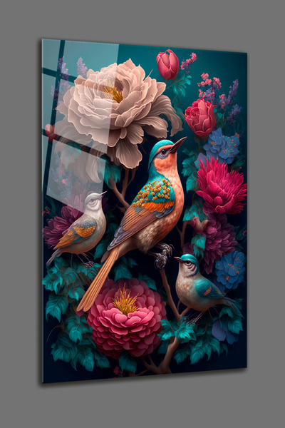 BV DEKOR ΠΟΛΥΧΡΩΜΗ ΓΥΑΛΙΝΗ ΠΙΝΑΚΙΔΑ ΜΕ ΠΑΠΙΩΝΟΥΣΑΛΙΑ-ΦΑΝΤΑΣΤΙΚΗ ΔΙΑΚΟΣΜΗΤΙΚΗ ...