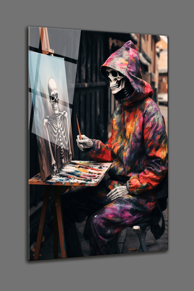 BV DEKOR ΣΚΕΛΕΤΟΣ ΜΕ ΠΙΝΑΚΑ ΖΩΓΡΑΦΙΣΗΣ ΣΕ ΓΥΑΛΙ-ΚΑΜΒΑΣ-ΕΙΚΟΝΑ-ΓΥΑΛΙ ΜΕ ΘΕΜΑ Σ...