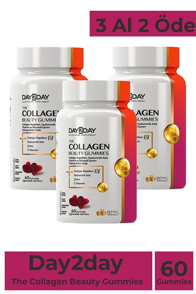 DAY2DAY 60s the Collagen Beauty Gummies - Chewable Gel Form 3, Buy 2 Pay