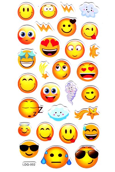 Limmy Χαριτωμένο αυτοκόλλητο Emoji Σημειωματάριο - Αυτοκόλλητο Planner, ανάγλυφο - 17x9 cm (Ldg002)