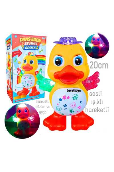 berattoys 20 cm pilli ördek dans eden ışıklı mizikli oyuncak ördek türkçe şar...
