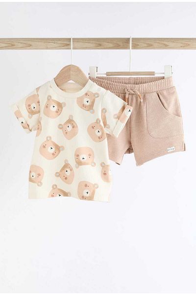 Next Baby Teddy Bear Patterned 100% Cotton Set - Top and Bottom Set