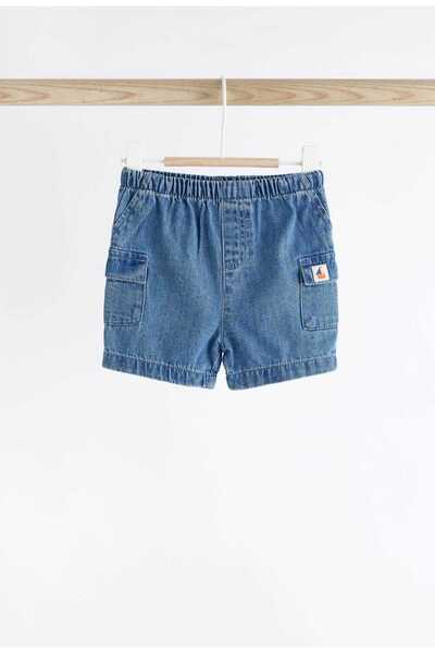 Next Baby 100% Cotton Cream Boat Print Short Sleeve Tshirt Denim Shorts Bottom Top Set