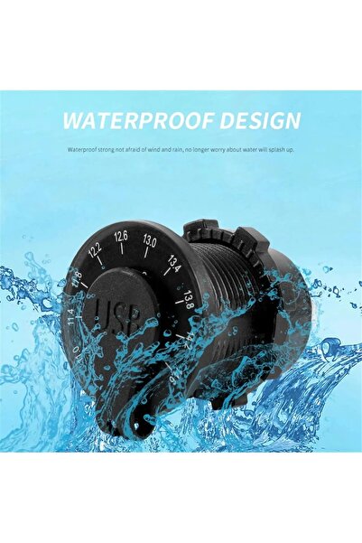 Buhara PANO TİP AKÜ GÖSTERGELİ USB ARAÇ ŞARJ SOKETİ 2Lİ USB 3.0