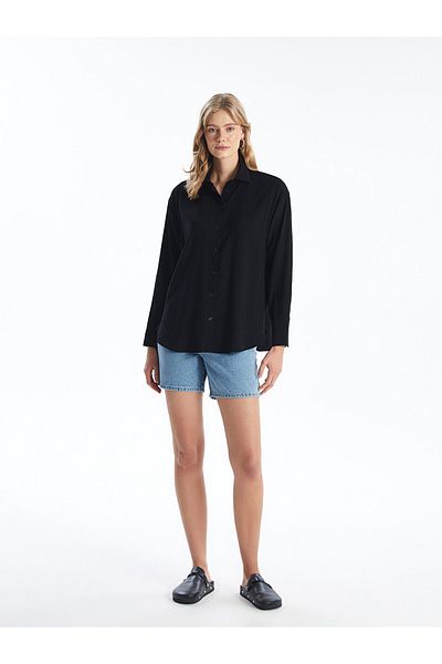 LC Waikiki Μακρυμάνικο ίσιο γυναικείο πουκάμισο oversize
