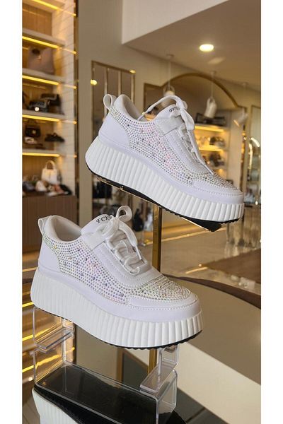 KRISTE BELL Stone Detailed Imported Women's Knitwear Sneakers