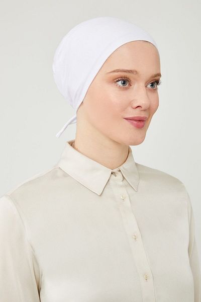 Melodi Scarf White Large Size XL Hijab - Large Volume Bonnet