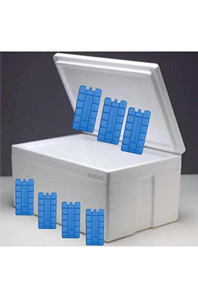 abnturk 20-22 Litre Strafor Köpük Kutu +7 Adet Buz Aküsü Hediye 56x43x30 izol...