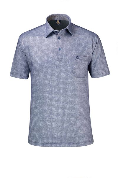 Çizgi Triko Ανδρικό μπλουζάκι Classic Fit - Πουκάμισο γιακά, Τσέπη με κουμπιά