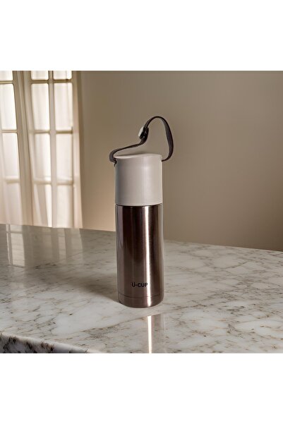 PRETTIFY CARE ترمس يومي من الفولاذ المقاوم للصدأ بسعة 350 مل مع كوب وحزام - ه...