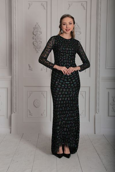 GATSBYLADY LONDON LOTUS - Hand Embroidered Dress with Rhinestone and Sequin Detail