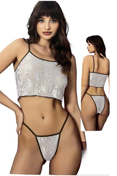 irem içgiyim Dantelli Bikini String Fantazi Seksi İkili Takım