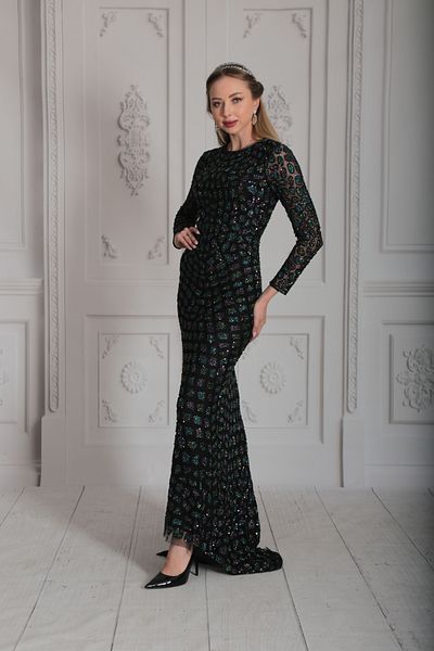 GATSBYLADY LONDON LOTUS - Hand Embroidered Dress with Rhinestone and Sequin Detail
