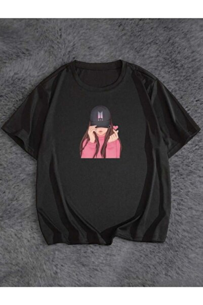 PERISENSE Tricou oversize imprimat pentru bărbați și femei cu pălărie