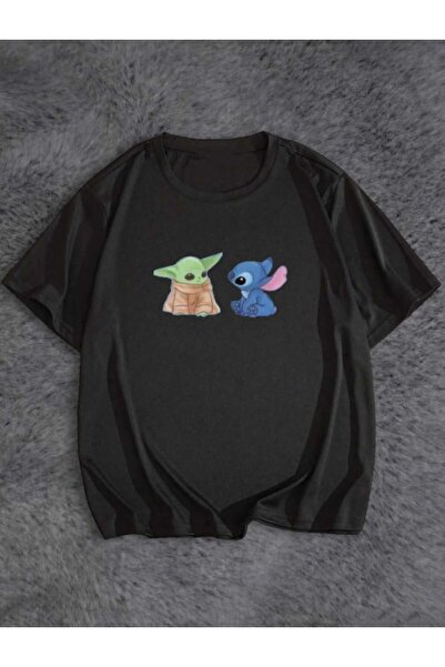 PERISENSE Tricou oversize unisex imprimat Yoda 1