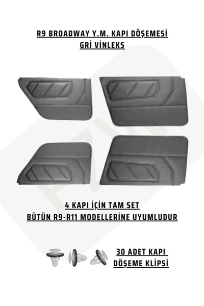 FZW RENAULT R9 KAPI DÖŞEMESİ TAKIMI Y.M. GRİ VİNLEKS