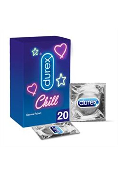 Durex ( KİL MASKESİ HEDİYE ) Durex Chill Karma Prezervatif Ekonomik Paket 20l...
